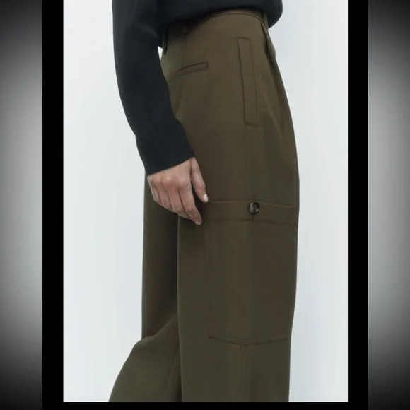 Zara Green Cargo Pants - Picture 4 of 7